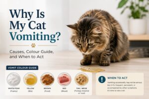 Why Is My Cat Vomiting? Causes, Colour Guide, and When to Act